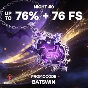 Kod promocyjny BATSWIN w Brionis Casino: do 76% + 76 FS w grze Lord of Thunder