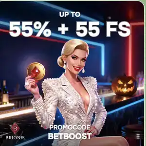 Kod promocyjny BETBOOST w Brionis Casino: do 55% + 55 FS w grze Beast Band