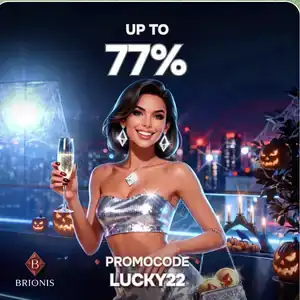 Kod promocyjny LUCKY22 w Brionis Casino: do 77%