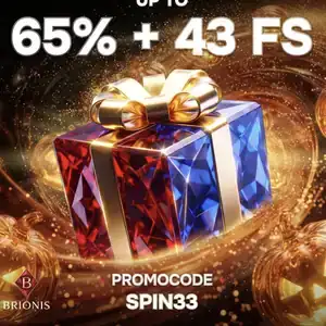 Kod promocyjny SPIN33 w Brionis Casino: do 65% + 43 FS