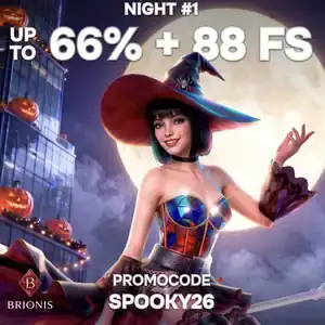 Kod promocyjny SPOOKY26 w Brionis Casino: do 66% + 88 FS w grze Lucky Dama Muerta